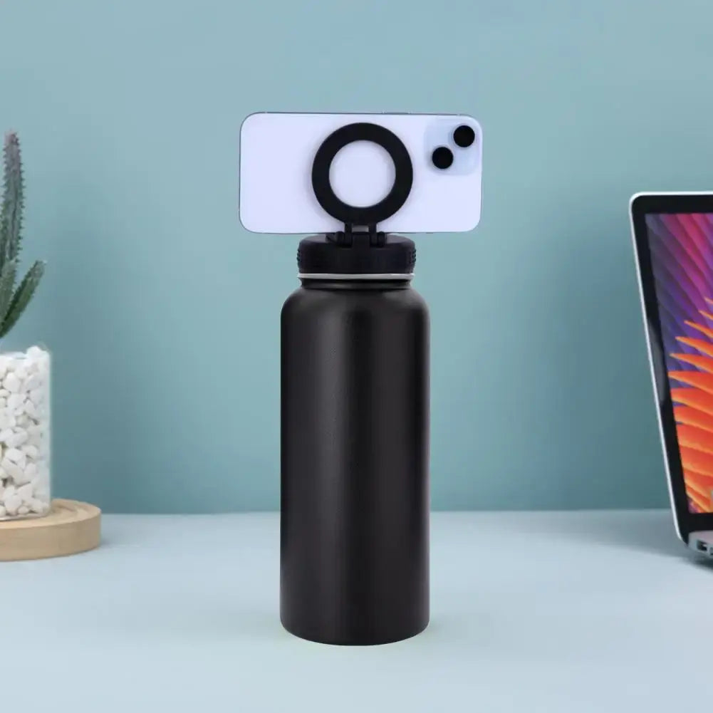 FitHydrate™ Magnetic Flow Bottle — 1L Insulated + Phone Mount