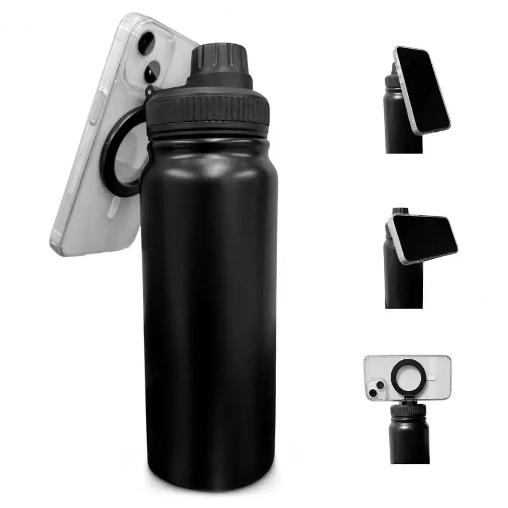FitHydrate™ Magnetic Flow Bottle — 1L Insulated + Phone Mount