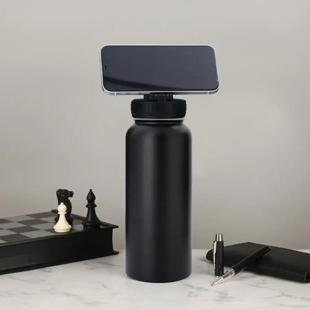 FitHydrate™ Magnetic Flow Bottle — 1L Insulated + Phone Mount
