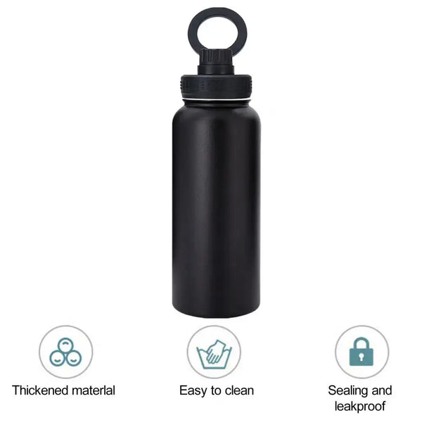 FitHydrate™ Magnetic Flow Bottle — 1L Insulated + Phone Mount