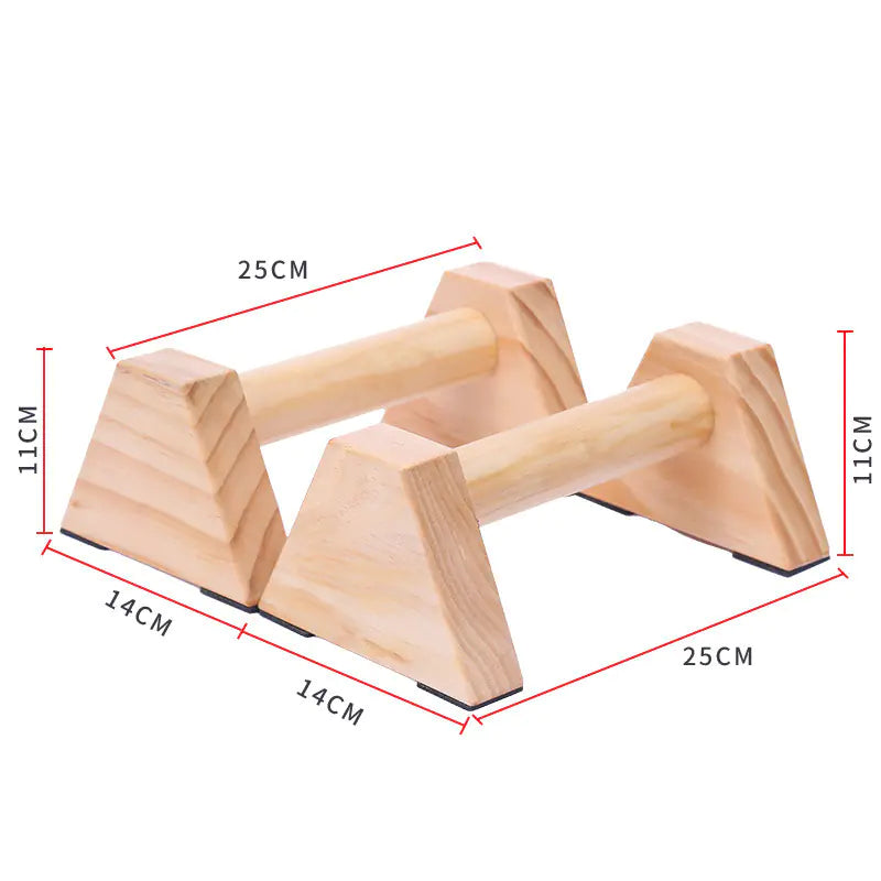 FitHydrate™ Wooden Push-Up Parallettes (25cm/30cm)